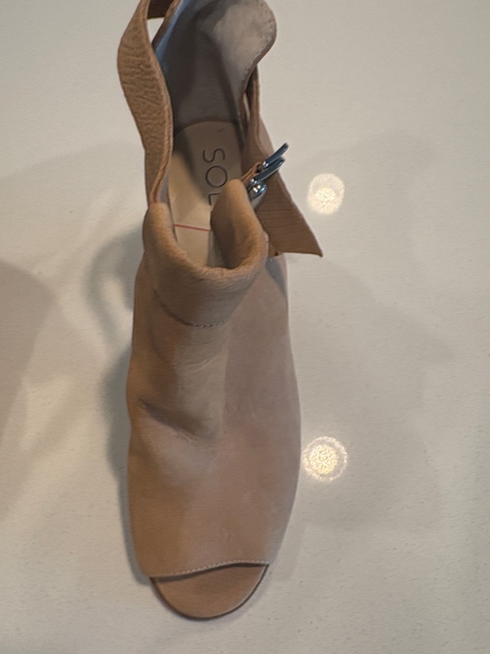 Sole Society Tan Open-Toe Leather Ankle-Strap Mules - Picture 7 of 17